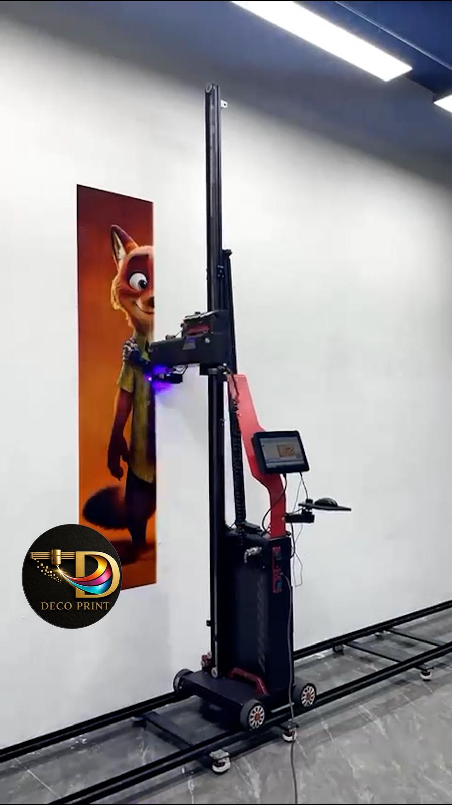 Animated fox character printed directly on drywall — kids room, Los Angeles